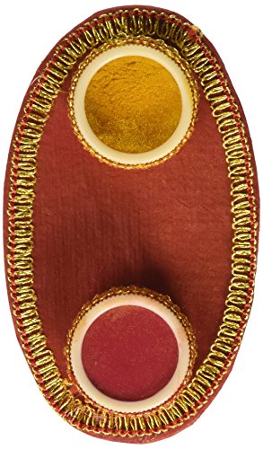 Handmade Beautifully Decorated Kumkum - Turmeric Pack Contains Two See Through Containers