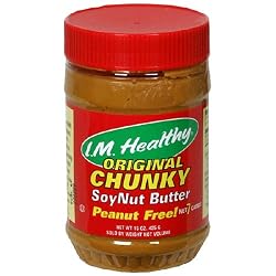 I.M. Healthy Soy Nut Butter, Peanut Free, Chunky, 15-Ounce Plastic Jars (Pack of 6)