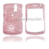 Blackberry 8300 Genuine Swarovski Crystal (7ss) Pink Design Faceplate Cover Case