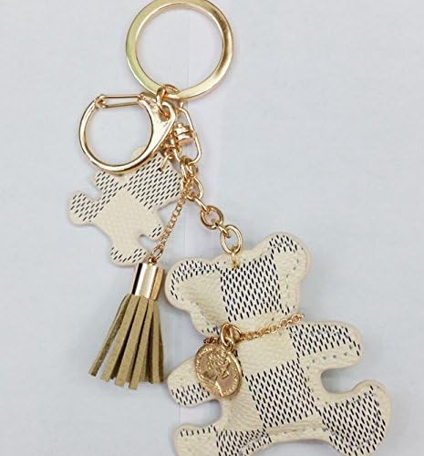 Blueseasky Fashion Leather Bear Key Chain Tassel Strap for Keys (Gray)