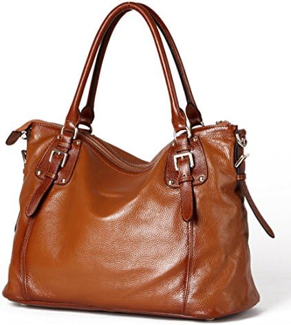 QISHI YUHUA WB Womens Retro Color Wild Red-brown Luxury Quality Leather Shoulder Bag Handbag