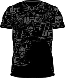 UFC Ultimate Fighting Championship Allover Skull Wing Black T-shirt Tee