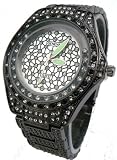 Geneva Elite Iced Out Gun Color Hip Hop Watch Model 2377BLKBLING