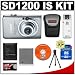Canon PowerShot SD1200 IS Digital ELPH Camera (Light Gray) + 4GB SD Card + Case + NB-6L + Accessory Kit