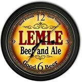 Lemle 's Beer and Ale Black Cascading Pub Style Wall Clock