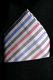 Astor Stripes Silk Pocket Square, 100% Silk Dupioni - by Royal Silk
