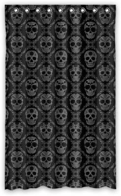 Custom Skull Window Curtain for Living Room/Bedroom/Patio Door 52"x84"(One Piece)