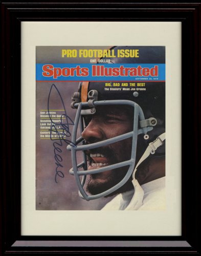 Framed Mean Joe Greene Sports Illustrated Autograph Print - 9/22/75
