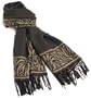 V Fraas Women's Cashmink Zebra Border Wrap,Camel,20x80