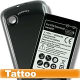 Brand New 2600mAh Extended Battery Backup Spare Extra Power Replace Replacement+Grey Back Door Plate Panel Cover Faceplate Panel Fascia For HTC Tattoo G4