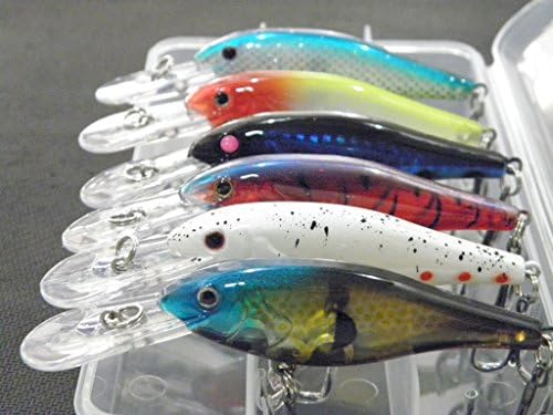 6 Hard Baits Fishing Lures in One Tackle Box Medium Water Crankbait For Bass Fishing C187K