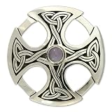 Moonstone cross brooch pendant, 'Celtic Cross'