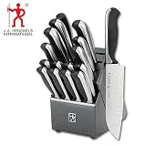 J.A. Henckels 17-pc. Fine Edge Synergy Knife Set with Graphite Block - Black/ Steel
