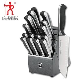 J.A. Henckels 17-pc. Fine Edge Synergy Knife Set with Graphite Block - Black/... by Henckels