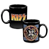 Vandor 4-3/4 by -3/4 by 3-3/4-Inch KISS 12-Ounce Ceramic Mug, Multicolored