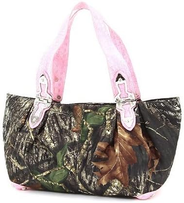 Mossy Oak Pink Camouflage Large Hobo Handbag