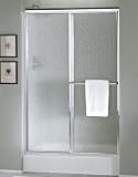 Sterling 5960-44S Deluxe Shower Door 65-1/2H x 39 - 44W Pebble Glass Silver
