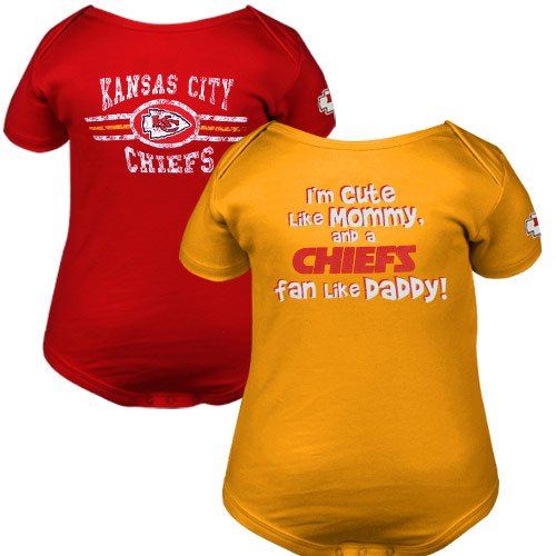 Gerber Kansas City Chiefs Infant Red-Gold Just Like Daddy 2-Pack Creepers (3-6 Months)