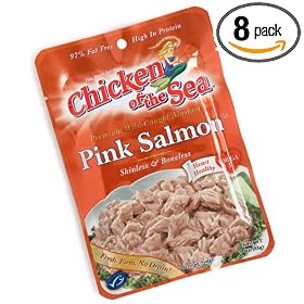 Chicken of the Sea Pink Salmon Skinless Boneless Pouch, 2.6 Ounce Tins (Pack of 12) by Chicken of the Sea