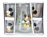 Disney's Mickey Mouse 5pc Glass Pitcher Set