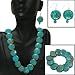 Round Green Turquoise Howlite Necklace 18