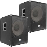 Seismic Audio - Enforcer II PW - Pair of Powered PA 18" Subwoofer Speaker Cabinets