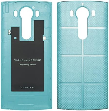 LG V10 Leather Battery Door Rear Cover Replacement with NFC &amp; QI Charging (Turquoise)
