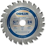 Oshlun SBF-054024 5-3/8-Inch 24 Tooth TCG Saw Blade with 20mm Arbor (5/8-Inch and 10mm Bushings) for