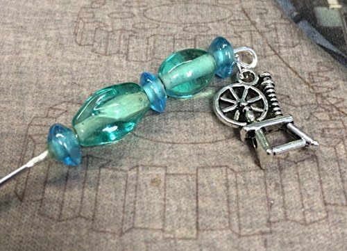 Handmade Orifice Threading Hook with spinning wheel charm