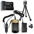 HQRP Replacement {COMBO} Premium Charger Set (incl. Wall USA / Euro Plug & Car Adapter) + HQRP Replacement Battery for Olympus Camedia C-5060, Camedia C-7070, Camedia C-8080 plus HQRP Black Mini Tripod