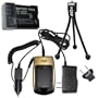 HQRP {COMBO} for Olympus Evolt E-520, Evolt E-500, Evolt E-510, E500, E510, E520 Digital Camera- Replacement Battery + Charger (incl. Wall USA / Euro Plug & Car Adapter) plus HQRP Black Mini Tripod