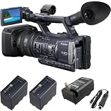Sony HDR-AX2000 HDRAX2000 Handycam camcorder + (2pcs)Original Sony NP-F970 Info-Lithium Battery Pack (6600mAh) + External Battery Charger Kit
