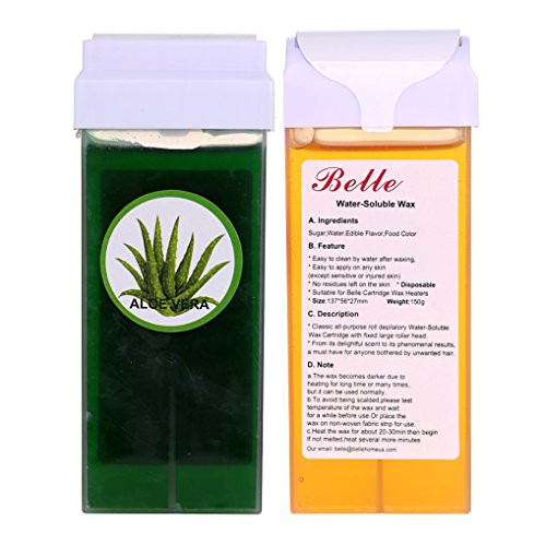 Belle 150g(5.30oz) Water Soluable Depilatory Sugar Wax Cartridge Waxing Aloe Vera with Honey 2 Wax Rollers on Belle 150g(5.30oz) Water Soluable Depilatory Sugar Wax Cartridge Waxing Aloe Vera with Honey 2 Wax Rollers on