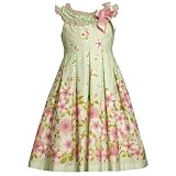 Bonnie Jean Light Green Floral Cotton Easter Spring Dress Girl 4-16