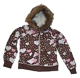 Limited Too Girls Hearts Faux Fur Lined Fleece Jacket