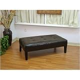 4D Concepts Large Faux Leather Coffee Table, Brown