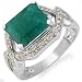 3.83ctw Genuine Diamond Emerald Ring Solid 14k White Gold-Free AIG Certificate