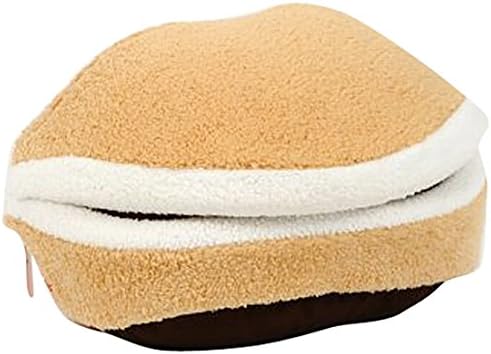 PetBoss Burger Shell Cute and Cozy Pet Bed Perfect for Snuggles, Small Cats and Dogs, Beige