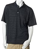 PGA Tour Men's Short Sleeve Poly Performance Golf Stripe Shirt, True Navy, X-Large