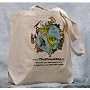 The Planet Bag Watercolor 100% Natural Cotton Canvas Shopping Tote Bag