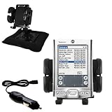 Gomadic for the PalmOne palm Tungsten E - PalmOne Tungsten E Auto Bean Bag Dash Holder with Car Charger - Uses Gomadic TipExchange