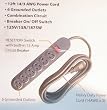 Black Power Strip with 12 Foot Cord and 6 Grounded Outlets