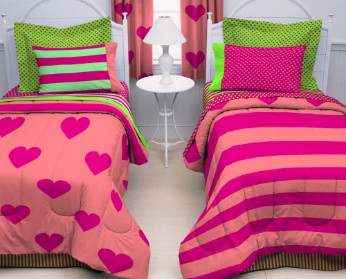 LittleMissMatched Kooky Hearts Bed In A Bag, Queen Size