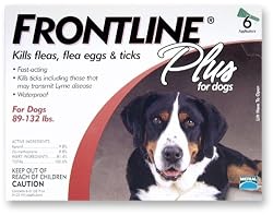 Merial Frontline Plus Flea and Tick Control for 89 to 132-Pound Dogs and Puppies, 6-Pack