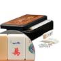 Chinese Mahjong Rosewood Bamboo and Bone Tile Set with Bird Decoration