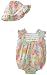 Hartstrings Baby-girls Newborn Poplin Bubble Romper and Hat Set, Floral Print, 0-3 Months