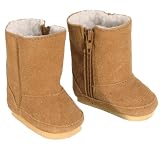 18 Inch Doll Boots fits American Girls Doll, Tan Suede Style with White Sherpa Lining and Zippers for easy Doll Dress Play, Tan Suede Boots