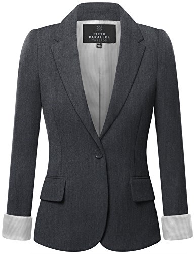 Fpt womens basic boyfriend blazer charcoal small