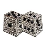RHINESTONE DOUBLE DICE CHROME BELT BUCKLE by Luxury Divas