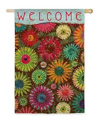 Daisy Pattern Welcome Flag (Garden Size)
